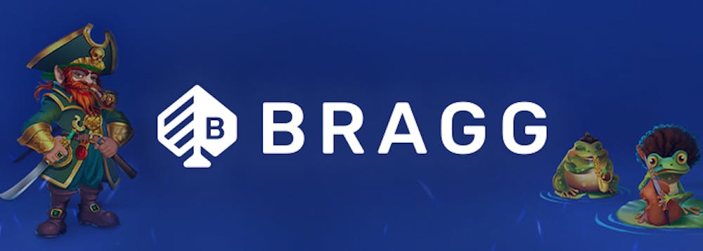 Bragg yrityksen logo sinisellä pohjalla