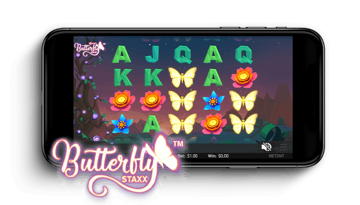 Butterfly Staxx puhelimen näytöllä