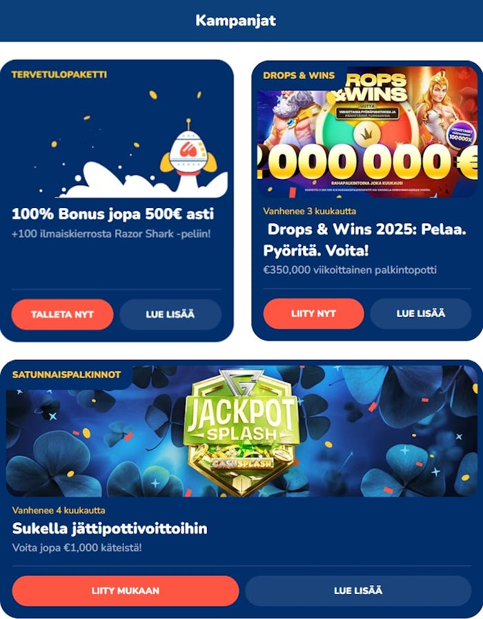 Buusti Casino kampanjat sis?lt?v?t useita turnauksia.