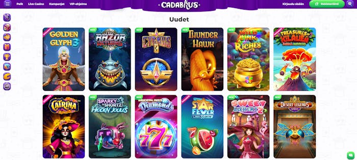 Cadabruksen pelivalikoima