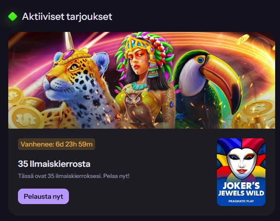 Candybetin aktivoitu ilmaiskierrosbonus aikarajalla.