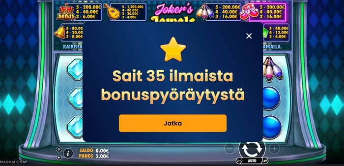 Jokers Jewels Wild peli Candybet kasinolla ilmaiskierrostarjouksella.
