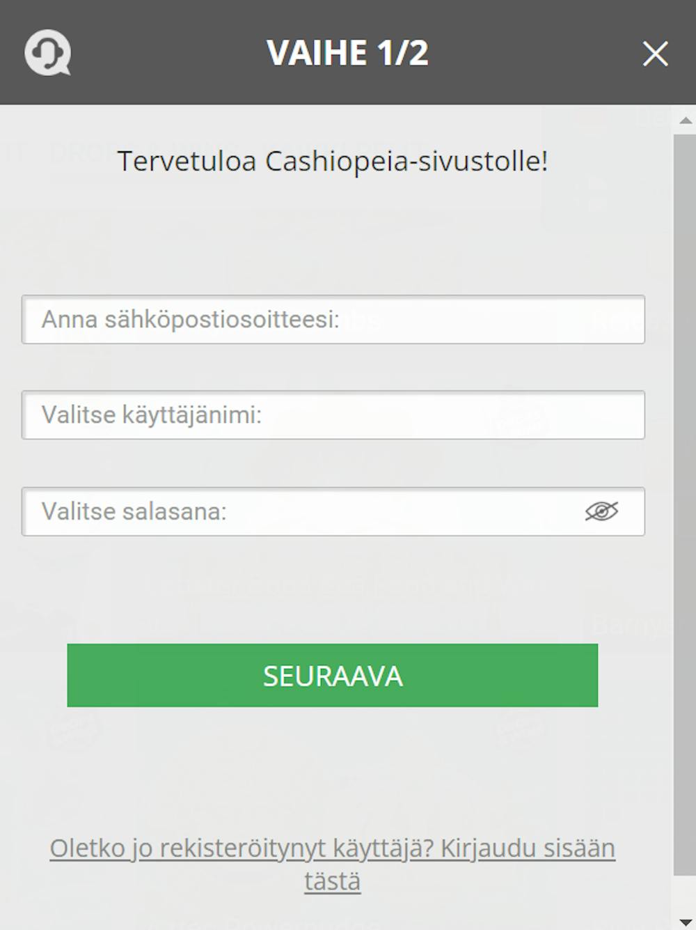 cashiopeian login