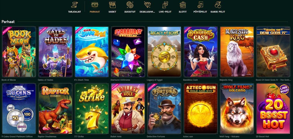 Casinia online-pelit