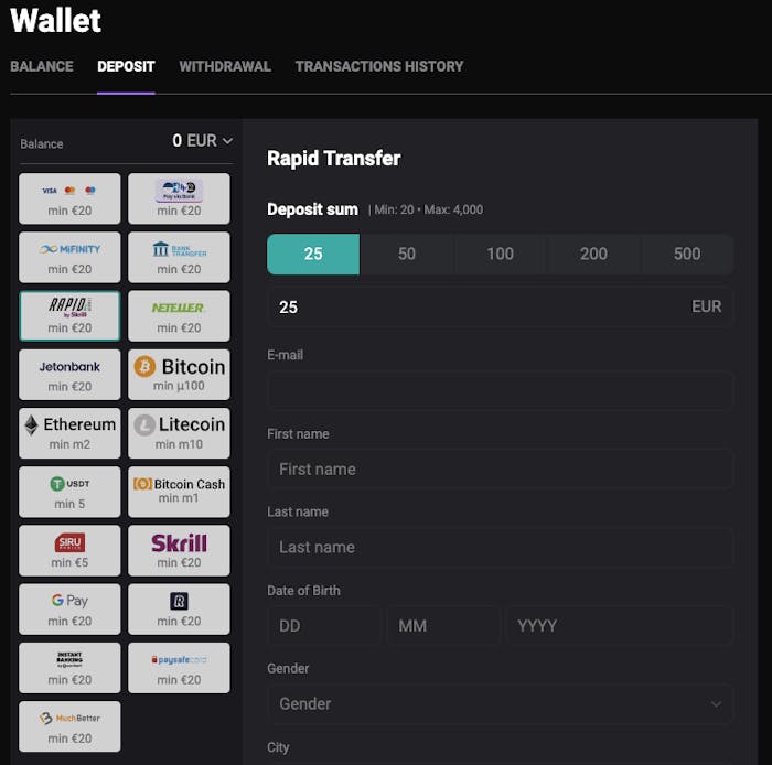 Talletuksen tekoon CasinoBello kasinolla on hyvin monia eri vaihtoehtoja