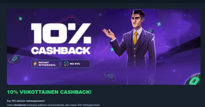 CasinOKn 10 % cashback-tarjous.