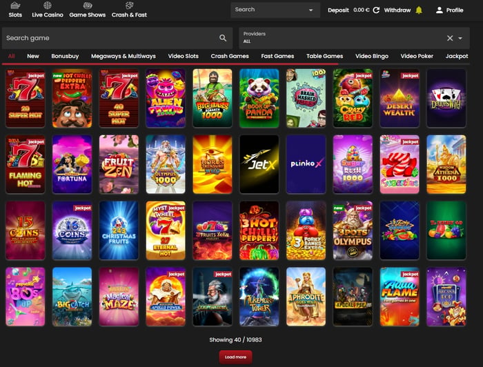 Casinostarsin pelivalikoimaan kuuluu yli 8 000 kolikkopeliä, live casino, geme showt ja Crash and Fast pikapelit.