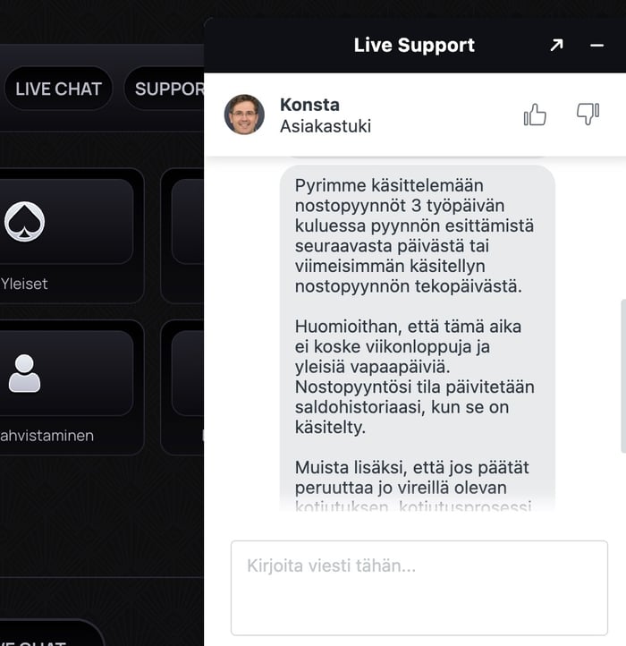 Casinova asiakaspalvelu
