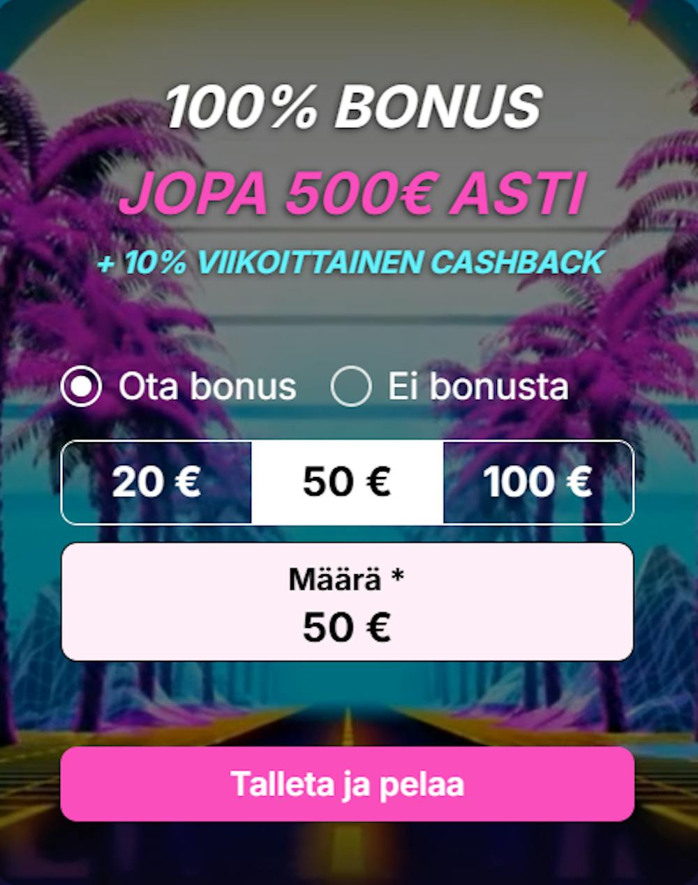 Casino Vice tarjoaa uusille pelaajilleen mukavan, non-sticky bonuksen.