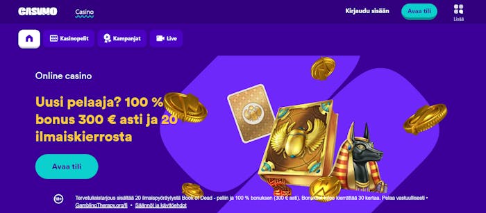 casumo bonus uusille pelaajille polkaisee pelaamisen käyntiin kunnolla