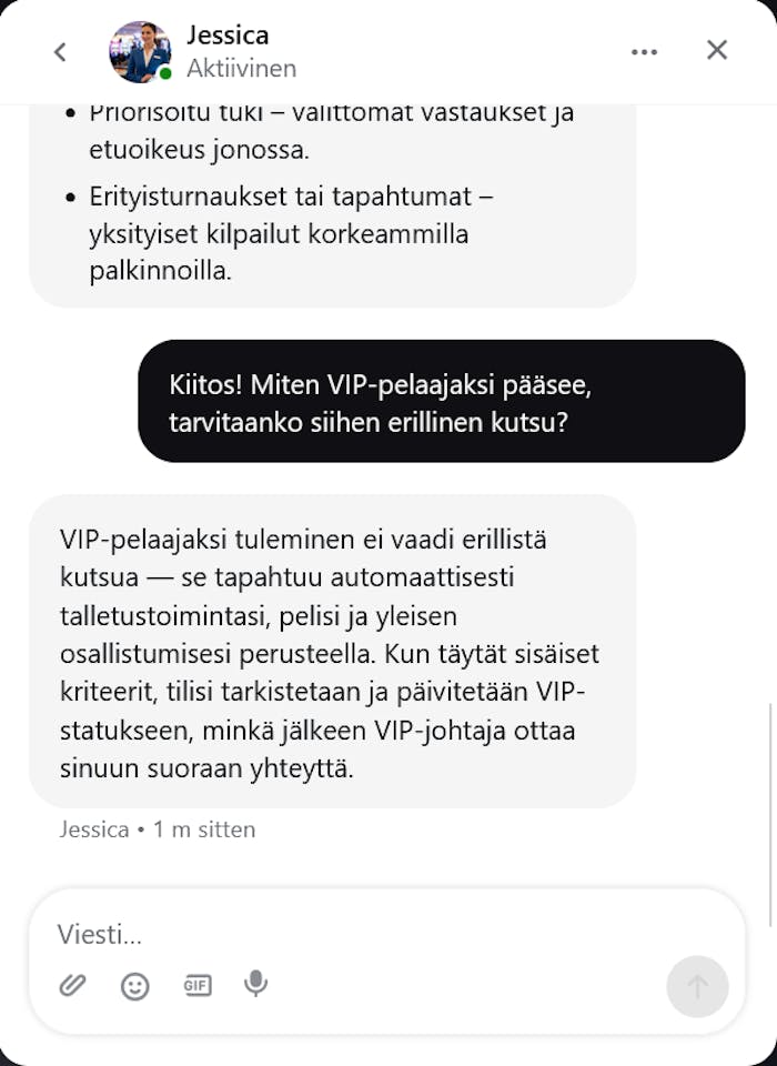 BlazeBet tarjoaa asiakaspalvelua suomeksi.