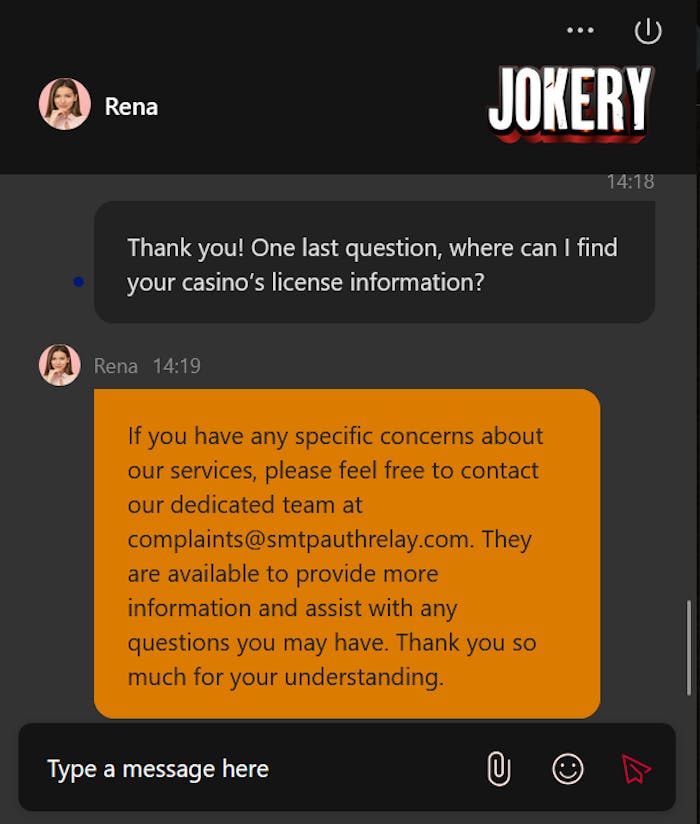 Rena vastaa Jokery Casinolla englanniksi
