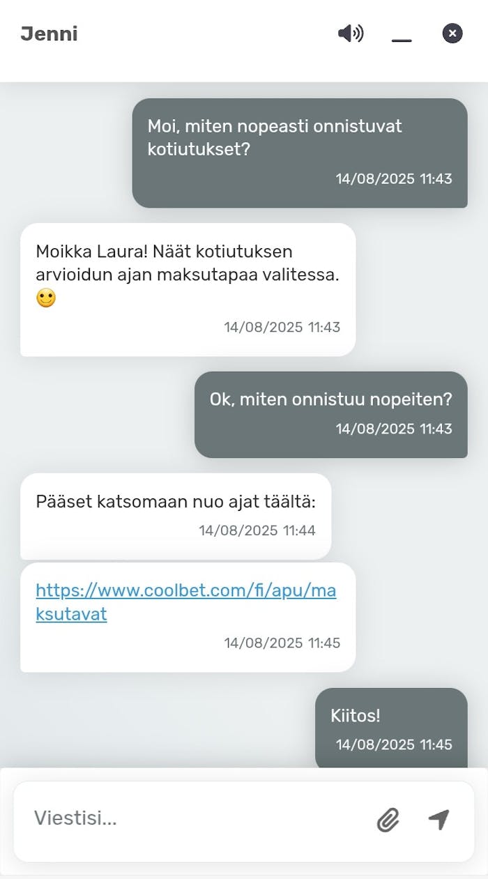 Coolbet asiakaspalvelu