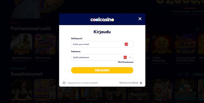 Cool Casino rekisteröidy kasinolle