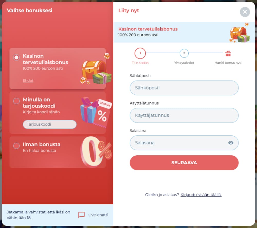 Pelaaminen alkaa näppärästi Crab Slots kasinolla!