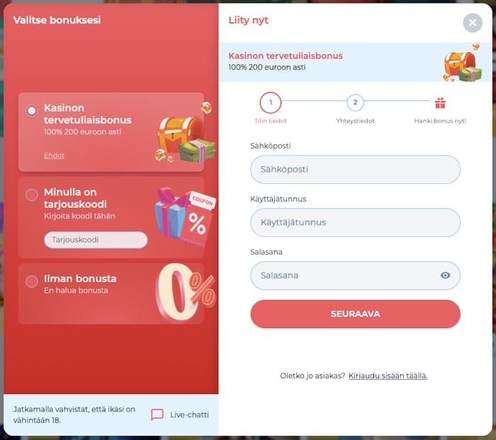 Pelaaminen alkaa näppärästi Crab Slots kasinolla!
