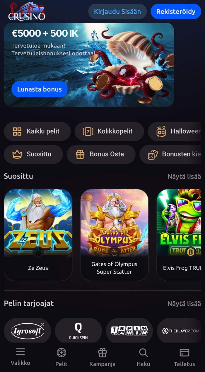 Crusino toimii erinomaisesti mobiilissa, vaikka sovellusta ei ole. Sivustoa käytetään selaimen kautta, ja se on erittäin selkeä.