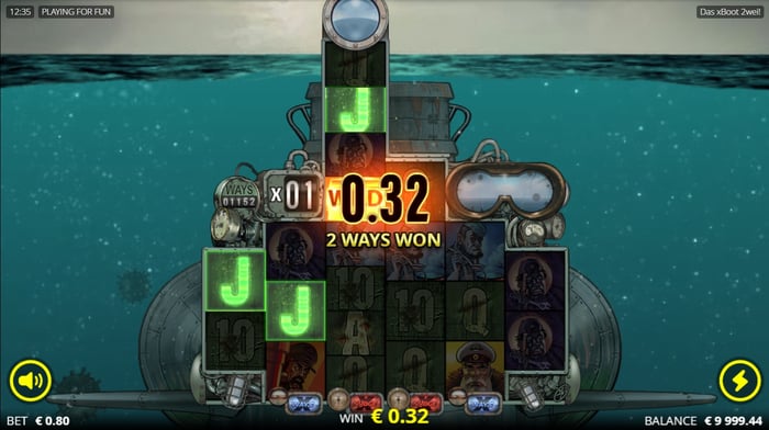 Das xBoot 2wei! kolikkopelissä voitto saavutetaan yli 576 tavalla ruudukon 2-3-4-4-3-2  pelialueelta.