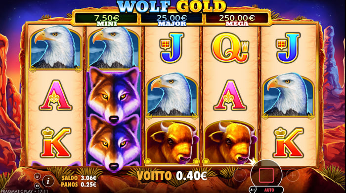 0,40 euron Wolf Gold -voitto.