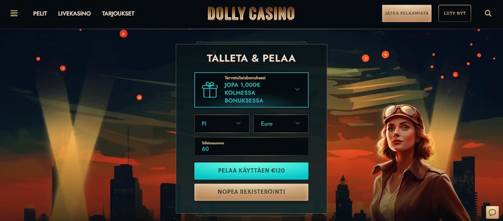 dollycasinon tervetulotarjous