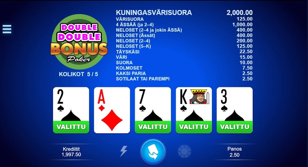 Double Double Bonus videopokeri