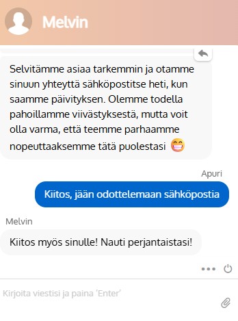 Dreamz Casinon asiakastuki lupasi palata asiaan sähköpostitse.
