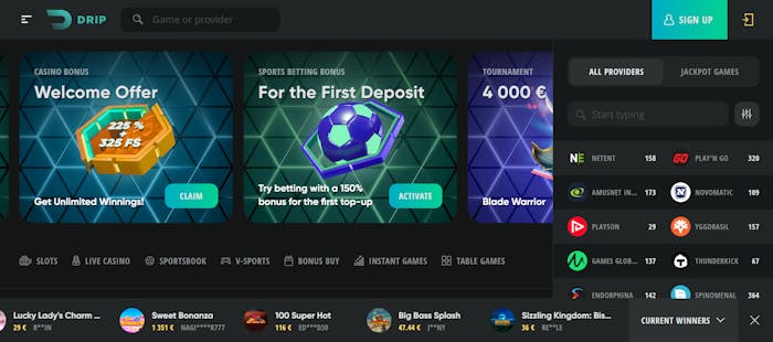 drip casinon tervetulotarjous