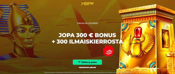 Energy Casinon eksklusiivinen tervetulobonus