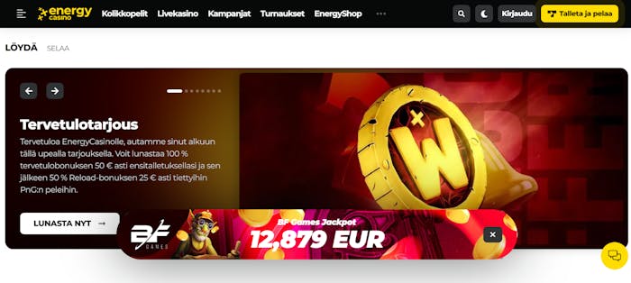 Energy Casinon tervetulotarjous