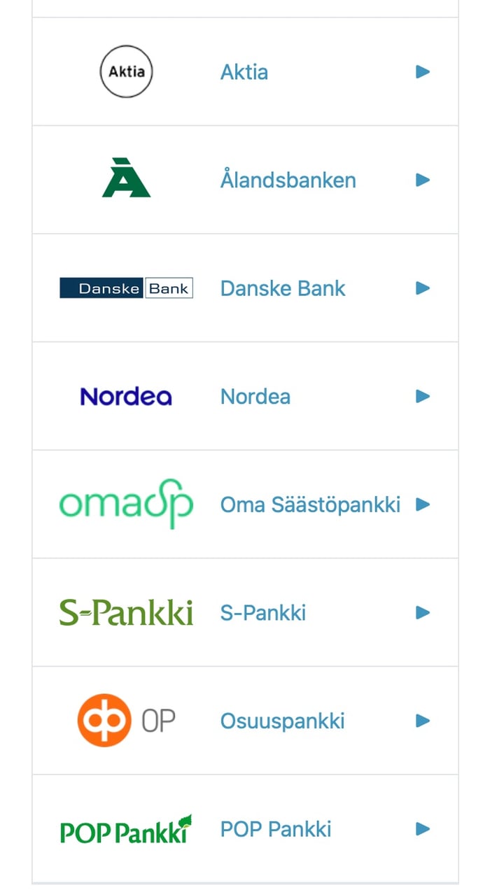 Chillspinsin pankkilistaus.