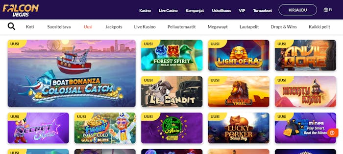 FalconVegasin pelivalikoima