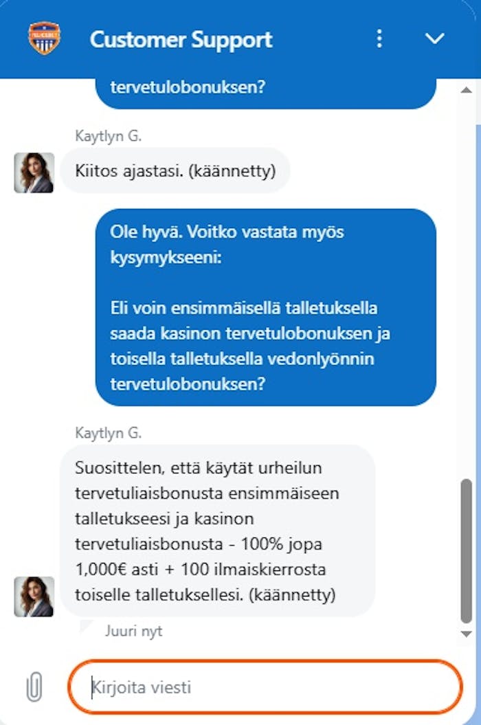 FeliceBet Casino asiakaspalvelu live chat