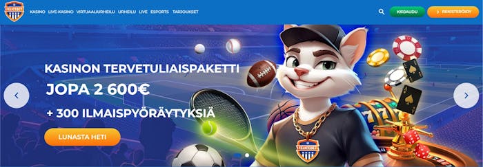FeliceBet Casinon tervetulobonus sisältää jopa 2600 euroa ja 300 ilmaiskierrosta