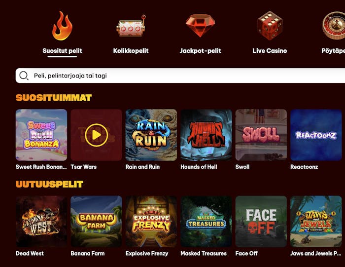 Flamez Casinolla on hauskat kolikkopelit kuten Reactoonz