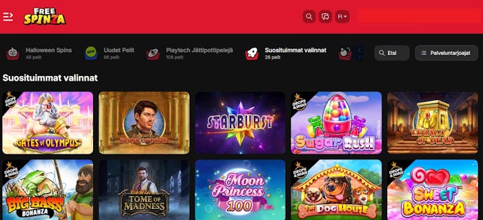 Kaikki markkinoiden suosituimmat pelit löytyvät Free Spinzalta