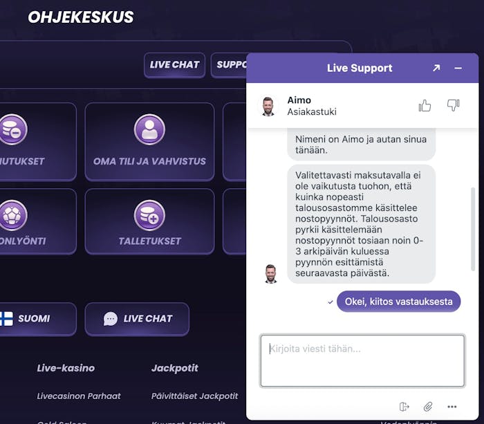 Fun Bet Casinon asiakaspalvelu