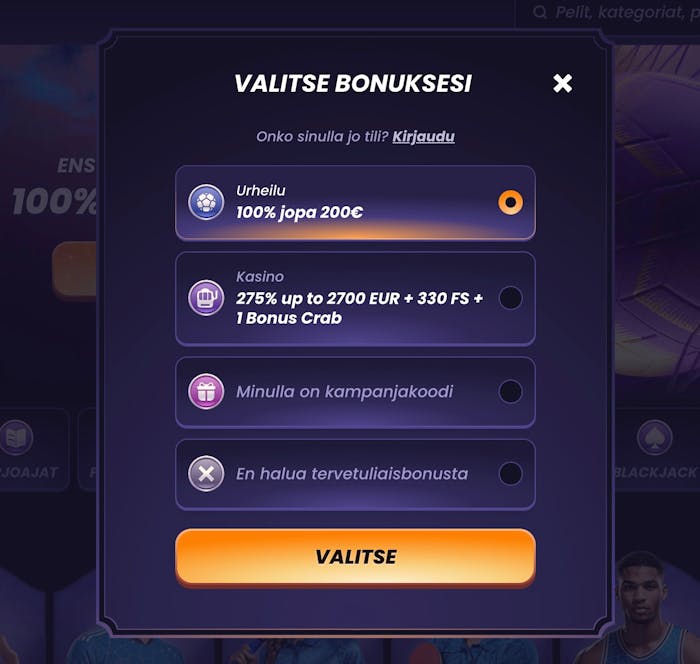 Rekisteröitymislomake Funbet Casinolla