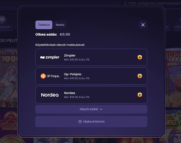 Fun Bet Casino maksutavat ja talletuslomake