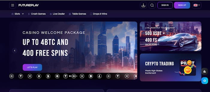 futureplay tervetulobonus sisältää kryptoja ja ilmaiskierroksia