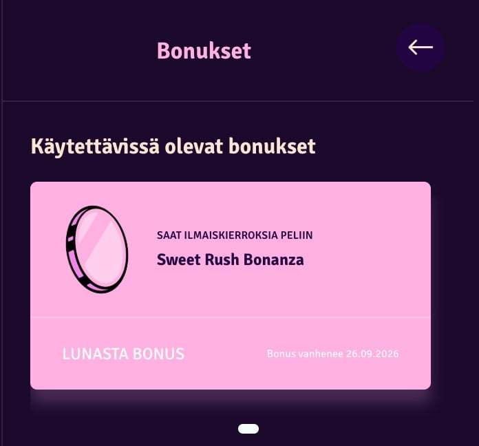 Ilmaiskierrosbonus Sweet Rush Bonanzaan Possu-kasinolla.