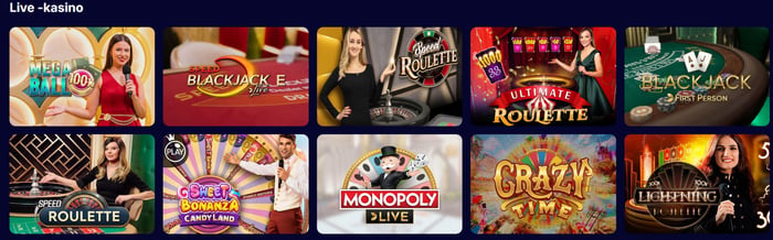 Gladiators Bet Casino tarjoaa laajan livekasinon, jossa on yli 700 erilaista peliä.