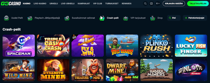 Go4Casino crash-pelit
