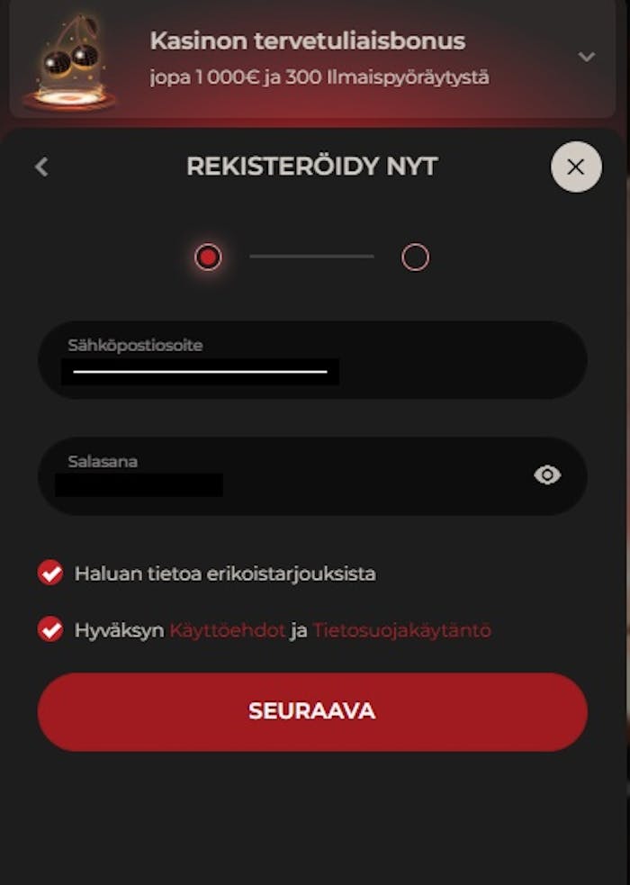 God of Casino rekisteröityminen tapahtuu hyvin helposti ja voit napata bonuksen samalla