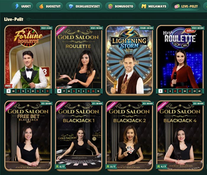 GoKong Casinolla pelaat rulettia ja muita hauskoja live pelejä