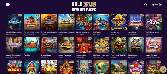 goldrollin pelivalikoima