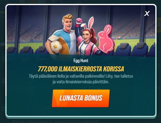Golissimo Casinon Egg Hunt -aarteenmetsästyksessä etsitään päivittäisiä ilmaiskierroksia.