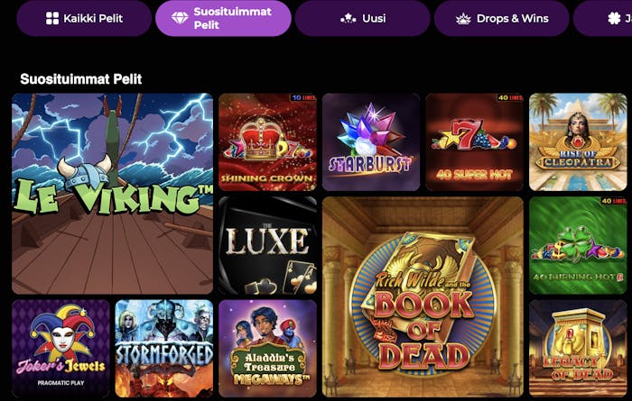 Gratowin kolikkopelien valikoimaan kuuluu muun muassa Le Viking