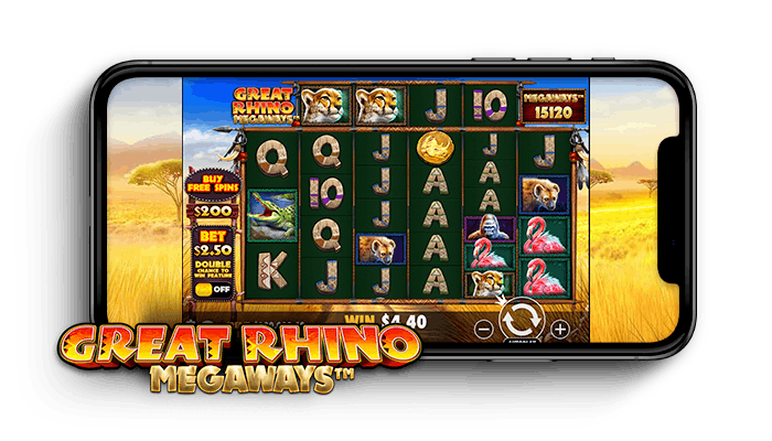 Great Rhino Megaways puhelimella