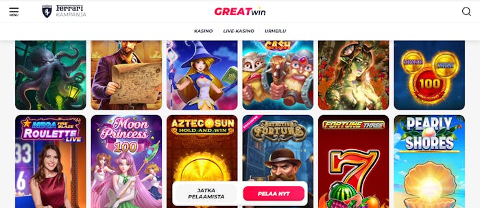 greatwinin pelivalikoima