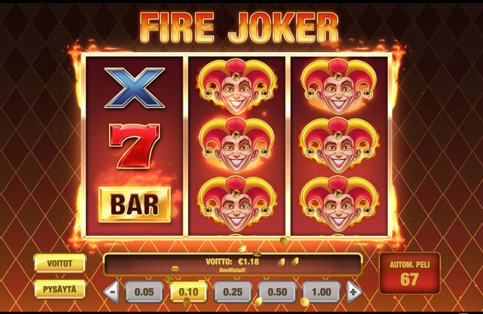 1,10 € voitto Fire Joker -pelissä.